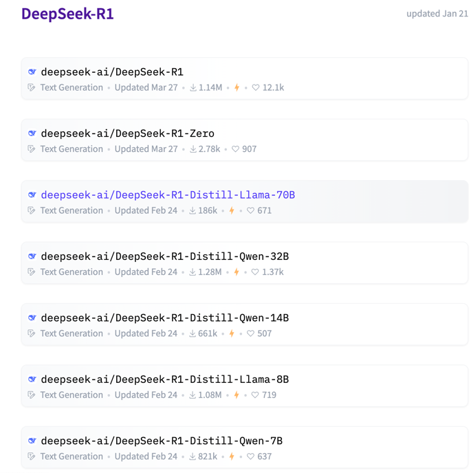 huggingface上的deepseek版本